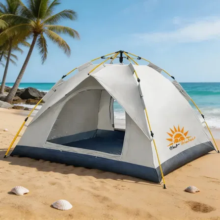 Barraca Automática New Hawaii Camping Familiar Impermeável Branco
