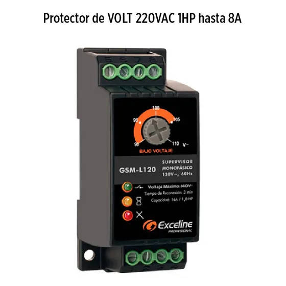 Protector De Volt 220vac 1hp Hasta 8a