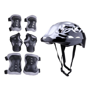 Niños Bicicleta Patinaje Rodillera Codo Muñecas Conjunt Gris Niños Bicicleta Patinaje Rodillera Codo Muñecas Conjunt Gris