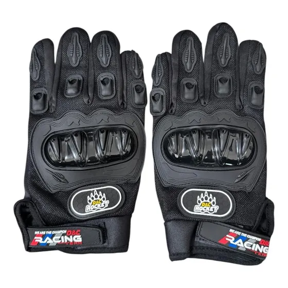 Guantes De Motociclista D&c Rocket Con Touch Negro Talla M