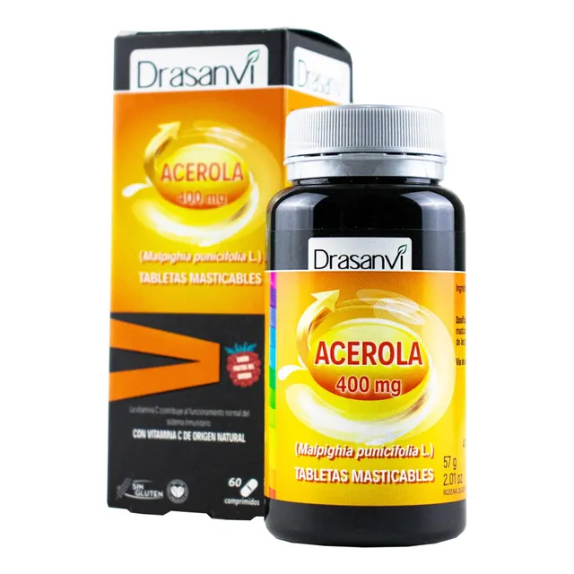 Acerola 200 Mg Vitamina C Natural - 60 Tabletas Masticables