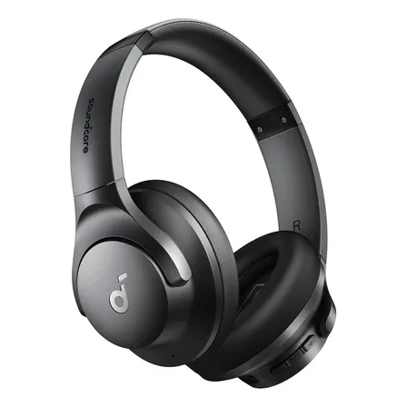 Audífonos Diadema Híbridos Gamer Bluetooth Inalámbricos Soundcore Q20i Con Cancelación Activa De Ruido, Hi-res Bassup, Alta Resolución, Big Bass, App, Modo Transparencia, Color Negro