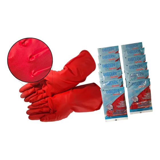 Ambiderm 1 Docena Guante Satinado De Limpieza Látex (24 Pz)
