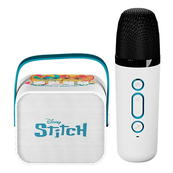 Parlante Bluetooth + Micrófono Karaoke Xtech Disney Stitch Blanco