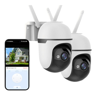 Paquete De 2 Cámaras Wifi Blancas De 2mp Para Control Remoto Paquete De 2 Cámaras Wifi Blancas De 2mp Para Control Remoto