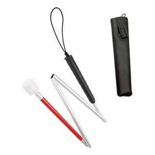 Baston Para Invidente Ciego Plegable Ajustable C/ Rodamiento Color Plateado Con Rojo Baston Para Invidente Ciego Plegable Ajustable C/ Rodamiento Color Plateado Con Rojo