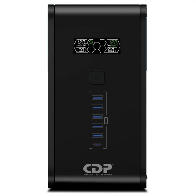 Ups Interactiva Cdp R-smart 1510 1500va, 10 Tomas 6 Usb, Lcd