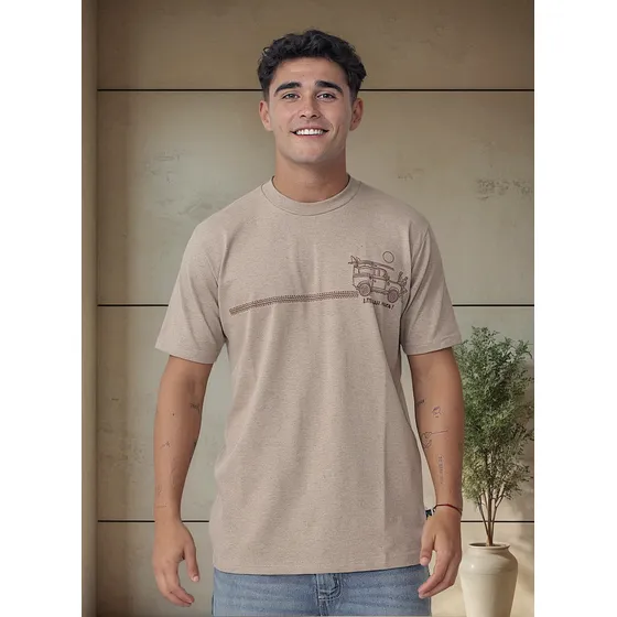 Remera Hombre Jeep Marrón Little Jahmaica 100% Algodón