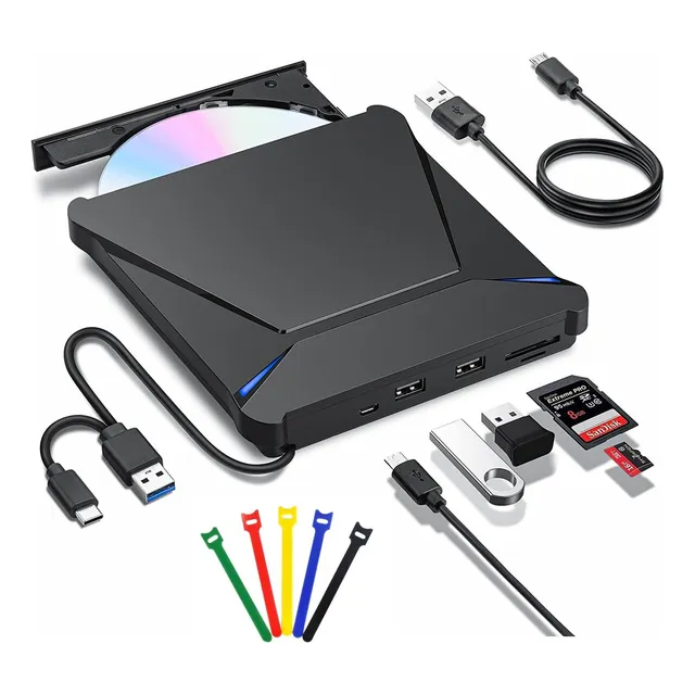 Lector Dvd Cd Externo Grabadora Quemador De Usb3.0 Laptop