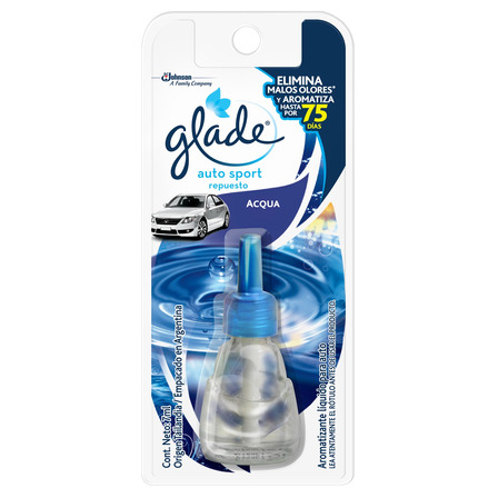 Repuesto aromatizante Glade Auto Sport líquido acqua 7 ml