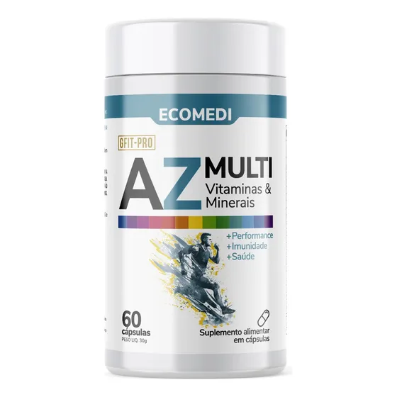 Ecomedi Suplemento Multivitamínico AZ Pote 60 Capsulas Sem Sabor