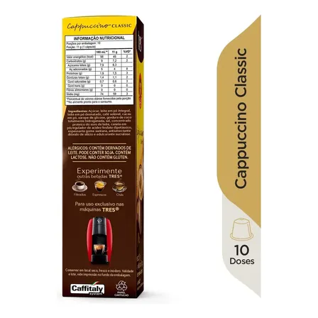 Pack Cápsula de Cappuccino Classic TRES 3 Corações 40 unid