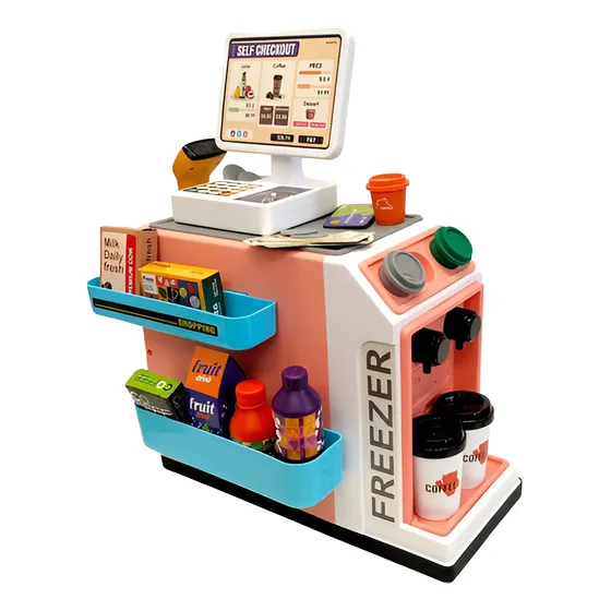 Juego De Coffee Shop Cafetera Y Mini Mercado Con Accesorios
