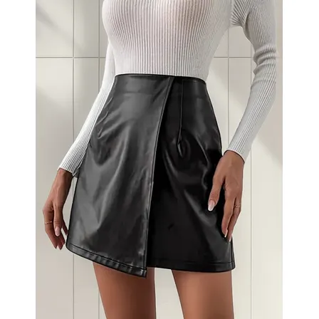 Falda Short Eco Cuero Tendencia Primavera / Verano Nacional