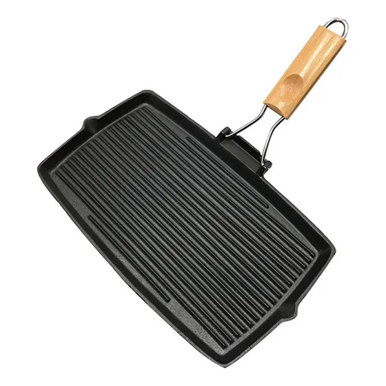 Plato Para Asar A La Parrilla, De Hierro Fundido, Sin Revest
