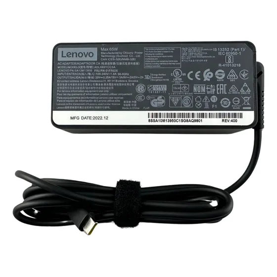 Cargador Lenovo Usb C Original 20v 3.25a 65w Adlx65ycc3a