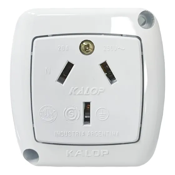 Base Toma De Aplicar 20a 220v Blanco Tekna Kalop