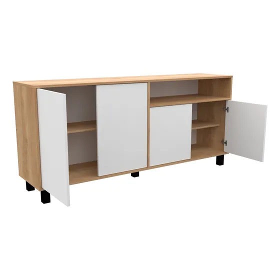 Mosconi Vajillero Doors 4 Puertas 1,70 Mt Bahiut Color Nebra Nat Blanco