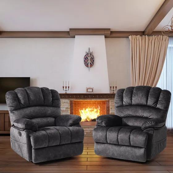 Easeland Extra Large Push Back Recliner Set Of 2 For Big