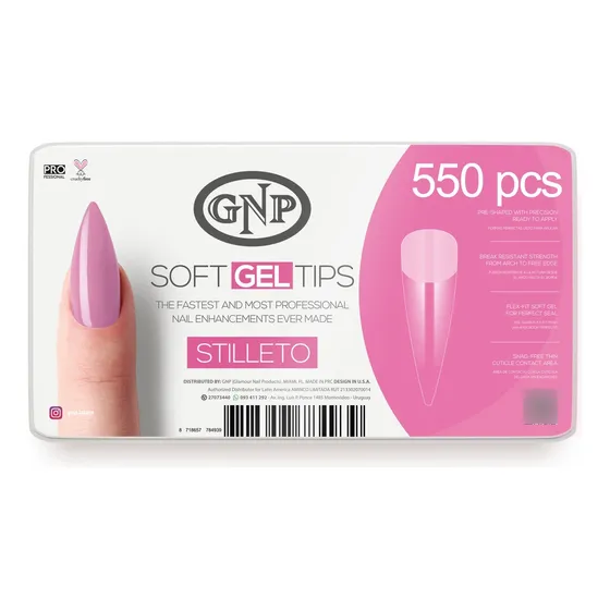 Soft Gel Tips Gnp X550 Unidades. Gel Suave Flex-fit 
