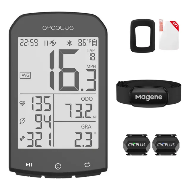 Ciclocomputador Cycplus M1 Sensores Cad/vel + Banda Cardíaca