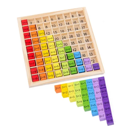 Interactiva Tabla Para Multiplicar Niña Niño Madera Colorida
