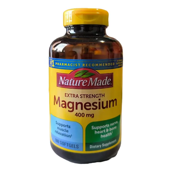 Magnesio De 400 Mg. Importado 180 Cápsulas Nature Made