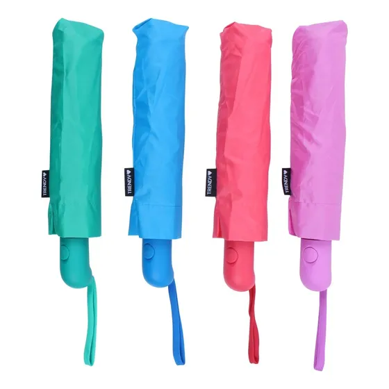 Paraguas Reforzado Resistente Al Viento Automático Estampado Fucsia Liso