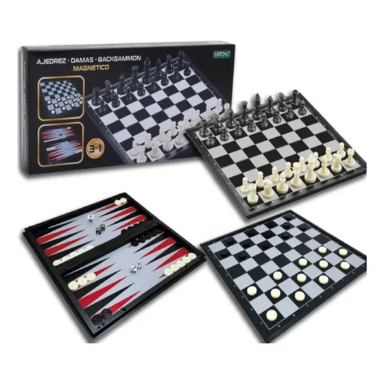 Juegos De Mesa 3 En 1 Ajedrez Damas Backgammon Ditoys
