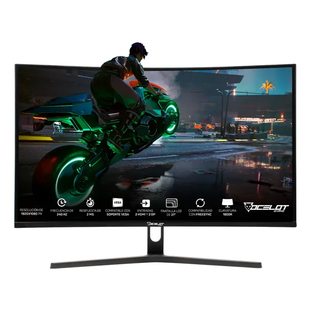 Monitor Gamer Ocelot Curvo 27 Pulgadas Frameless 240hz F-hd