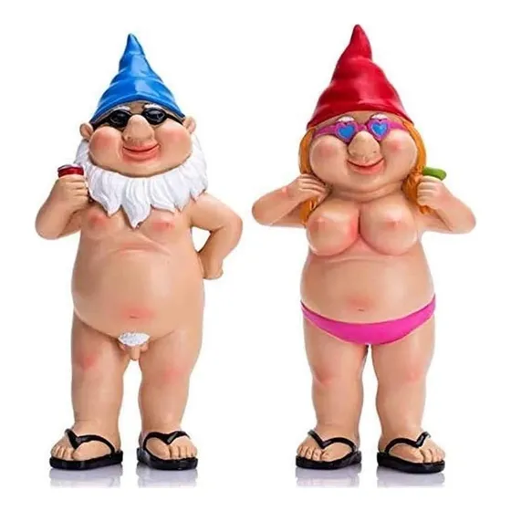 Hqroidd Gnomos Desnudos Estatuas De Jardín Traviesas Decorac