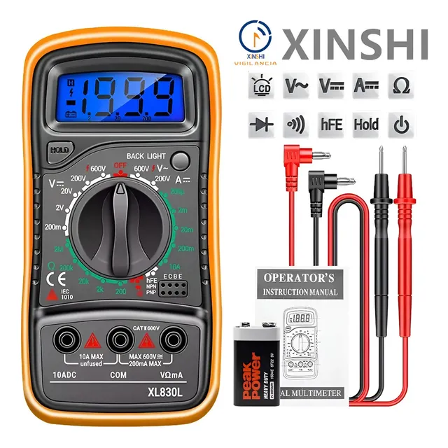 Xinshi Super Multímetro Digital Tester Multifuncional Voltimetro Multímetro Digital Xl830l Medidor Corriente Mano Herramientas De Medición