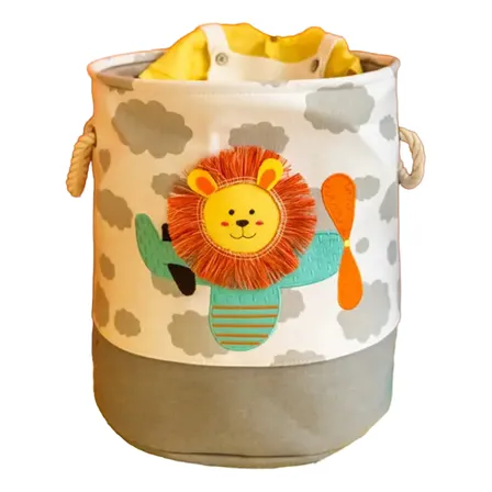Canasto Organizador Infantil Diseño León O Dinosaurios Leon