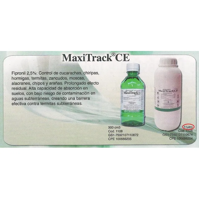 Maxitrack® Ce Insecticida Fipronil 1 Lt Precio X 12 Unidades