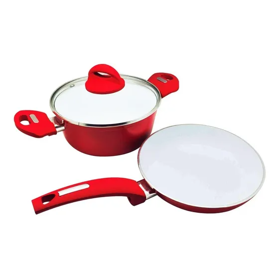 Set De Ollas 3 Pz. 20 Cms. Roja