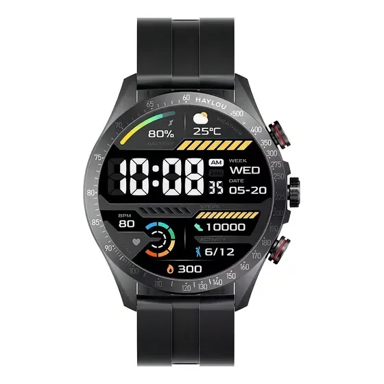 Haylou Solar Pro LS18 Preto, Tela AMOLED 1.43", À Prova d'Água, Bluetooth, Sem NFC