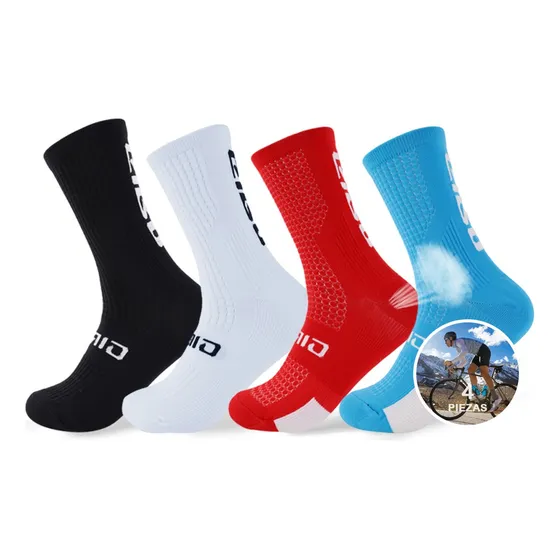 Calcetines Ciclismo Outdoor 4 Pares 4 Colores Deportes
