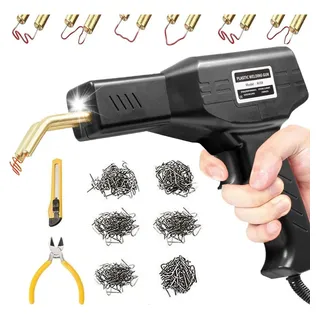 Soldadora De Plástico Soldador 50w Con 800 Grapas Y Pinzas Negro