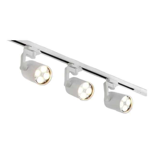 3 Foco Riel Luz Cálida3000k+ 1.5 Riel Blanco Tienda Vitrina