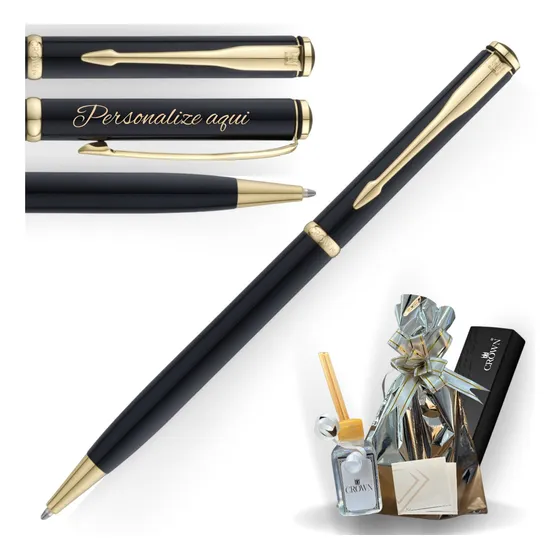 Caneta Com Nome Gravado Presente Personalizada Crown Luxo.