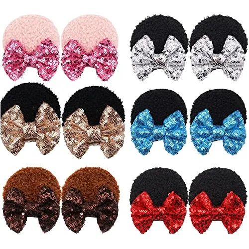 12 Pcs Bolos De Pelo De Brillo Cute Mice Eares De Fyxwh