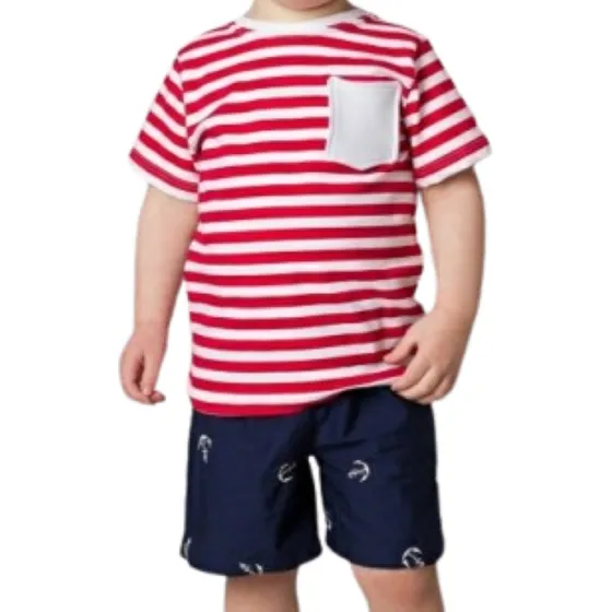 Patron Molde De Costura Short Y Franela Niños 4 Tallas