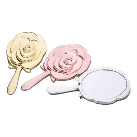 Espelho De Mão Princesa Rosas Flor Moldura Prata Espelho De Mão Princesa Rosas Flor Moldura Prata