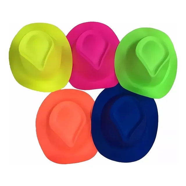 Sombrero Gorro Cowboy Fiestas Flúor Neon Cotillón X12