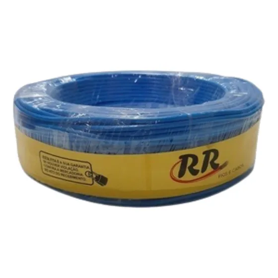 Rolo De Fio Elétrico 6mm Cabo Flexível - 50 Metros Cobertura Azul