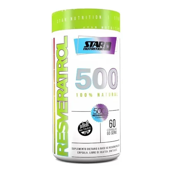 Resveratrol 500 Star Nutrition 60 Capsulas Antioxidante Sin sabor