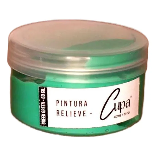Pintura Relieve Puff 60gr Verde Agua - Cupa Home Deco