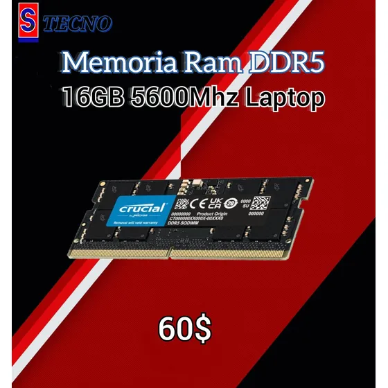 Memoria Ram Ddr5 16gb Crucial Laptop