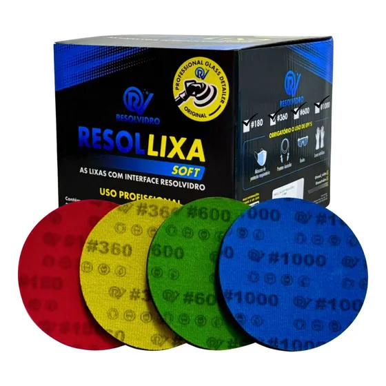 Kit De Lixas Para Polimento De Vidro Resolvidro 5 Polegadas