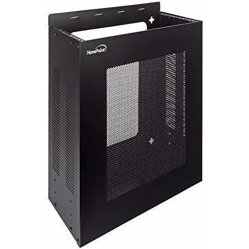 Gabinete Navepoint 4u Vertical Para Montaje De Pared -negro